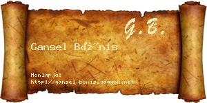Gansel Bónis névjegykártya